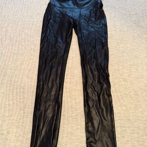 SPANX Black Pleather Leggings